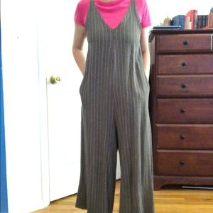 Uniqlo pinstriped jumpsuit